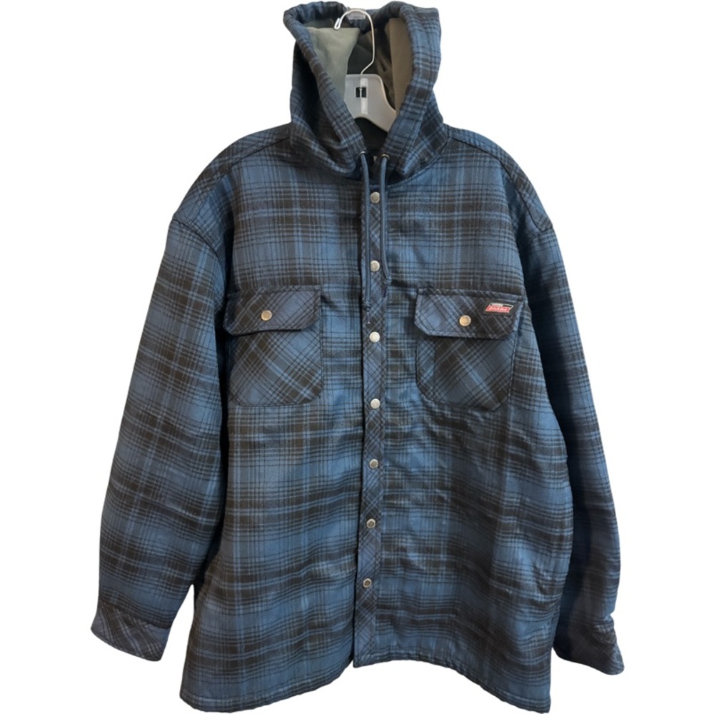 Dickies Water Repellent Flannel Mens Water Resistant Hooded Work Jacket Large